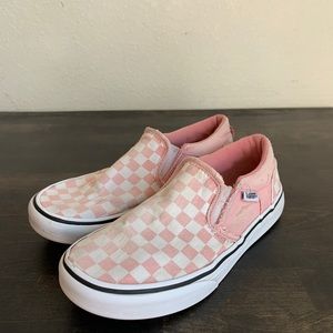 Vans Pink Checkered Slip-ons - Size 3